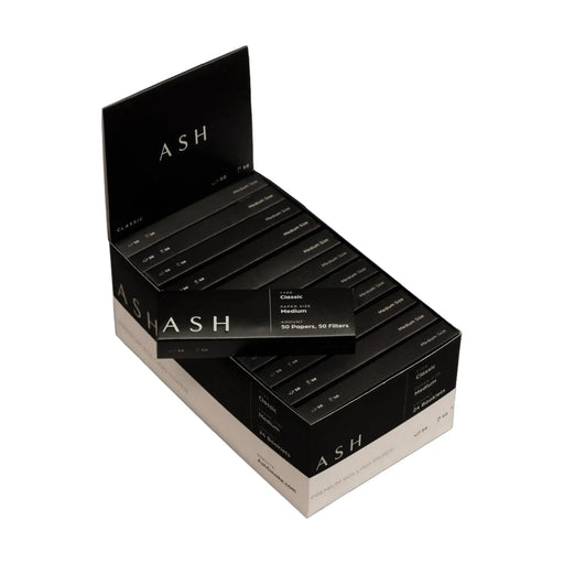 Classic medium unbleached rice paper rolling papers, 24 booklets per box