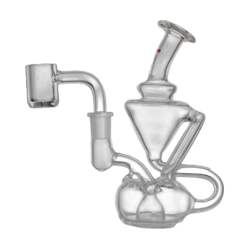 Stokes Vortex 5 inch glass dab rig with 10 mm quartz banger and recycler