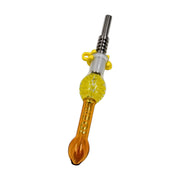 Terra-Flow 14 mm rock glass honey straw with textured grip and titanium tip