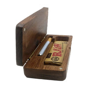 TokeBox Flip portable bamboo storage box with magnetic closure, holds papers and tools