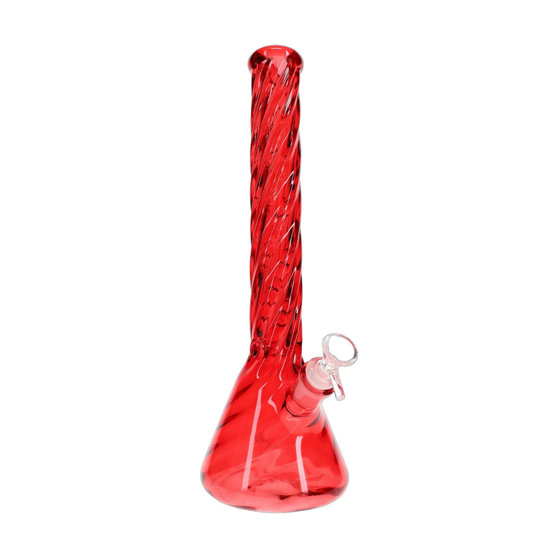 Twisted neck glass beaker bong, 14.5 inch with ice pinch and 14.5 mm bowl