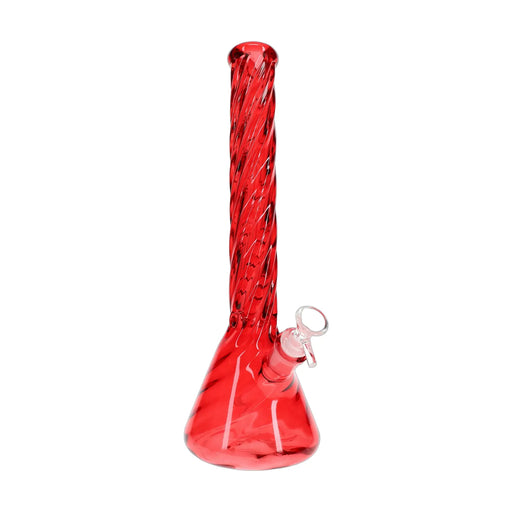 Twisted neck glass beaker bong, 14.5 inch with ice pinch and 14.5 mm bowl