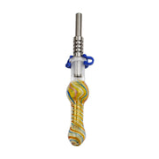 VortexWave 14 mm glass nectar collector with swirl pattern and titanium tip