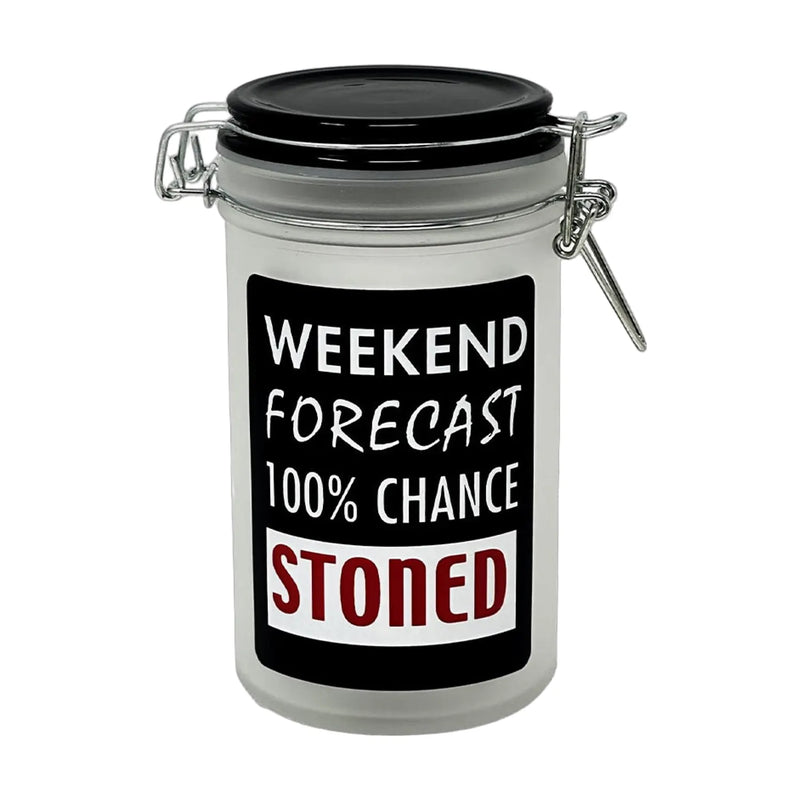 Weekend Forecast airtight glass herb storage jar with clamp lid, 15-gram capacity